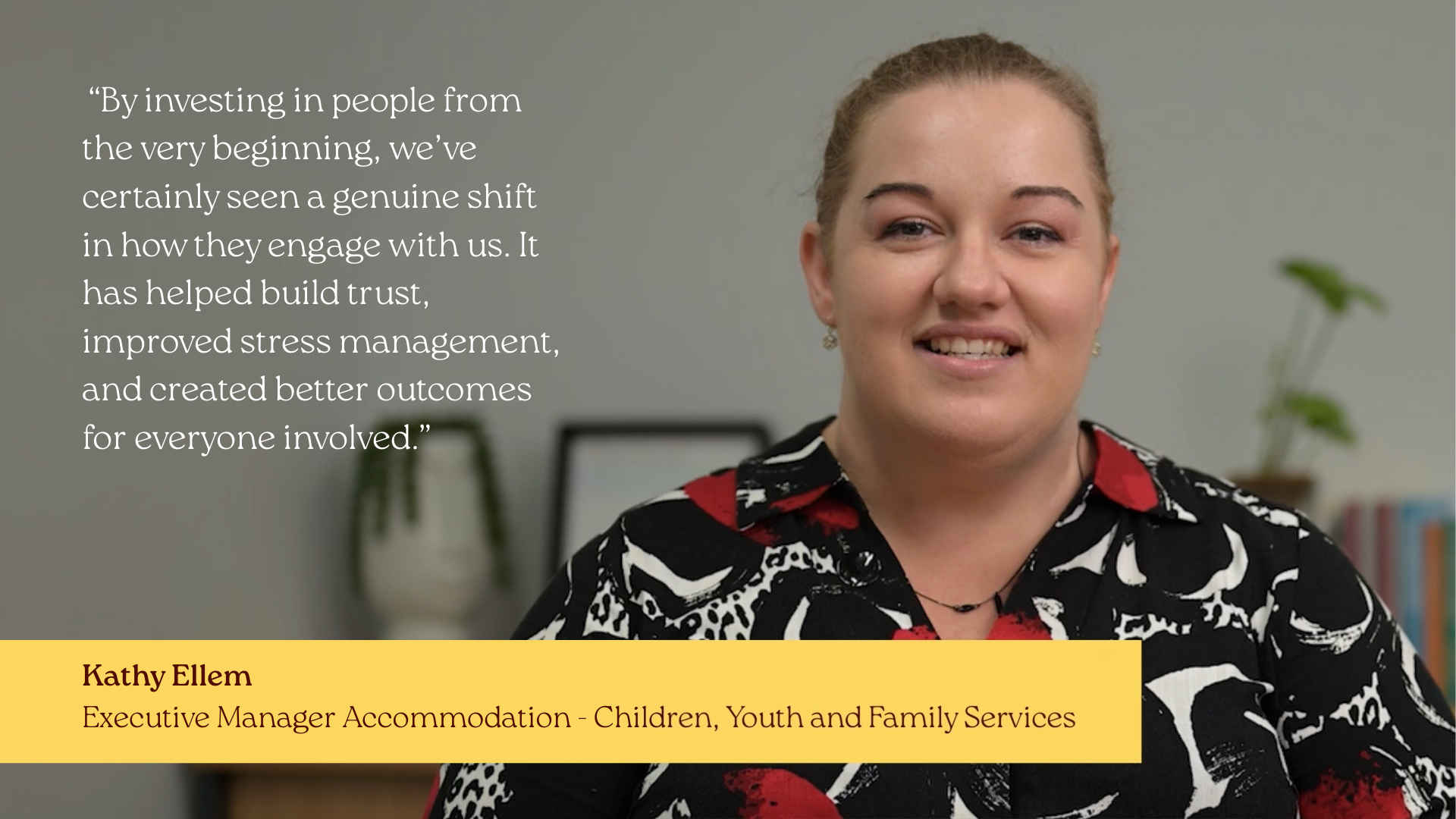 Image of a staff member discussing how early support strengthens relationships and improves results for all involved.