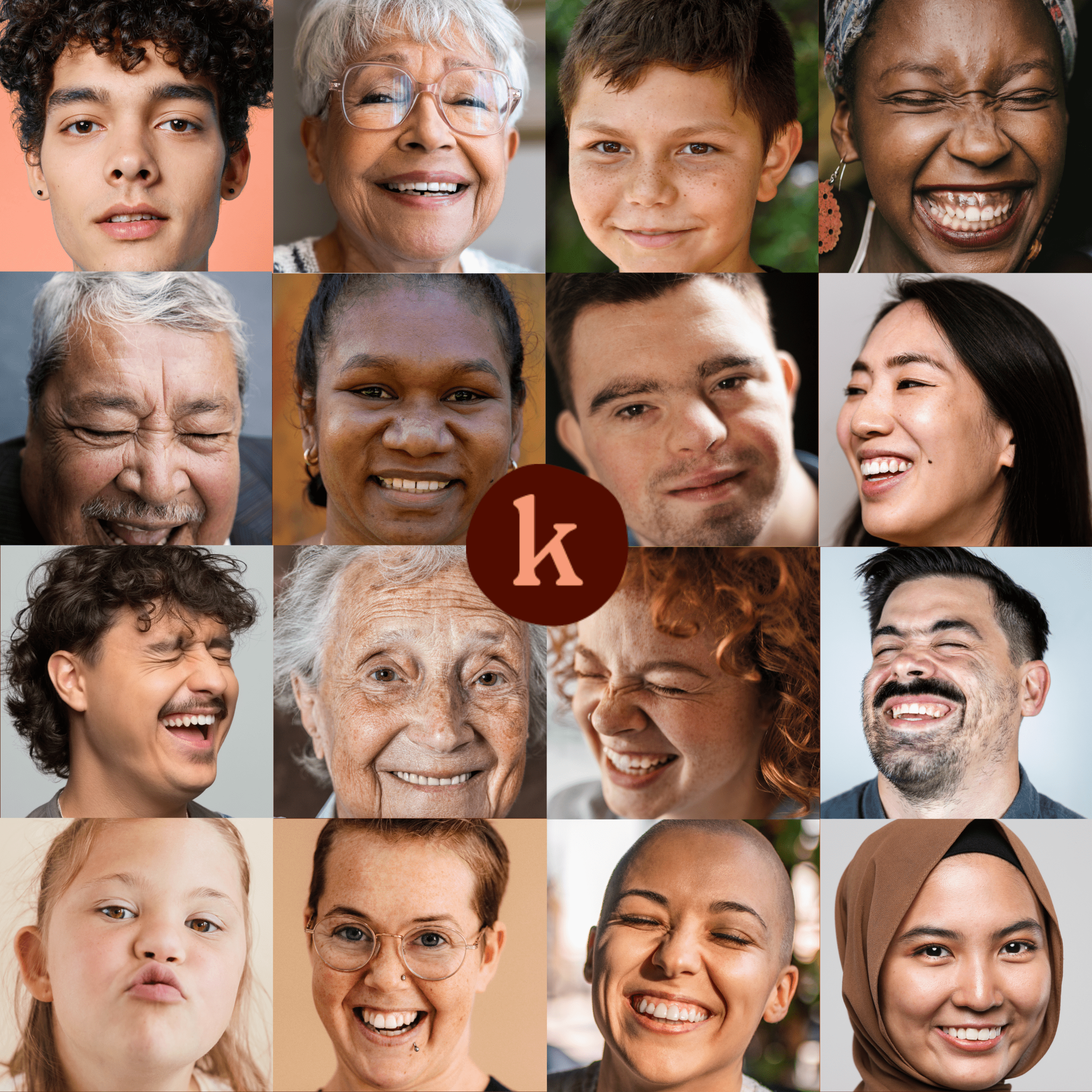 Group of people in a mix of demographics and age demonstrate our diverse support offerings