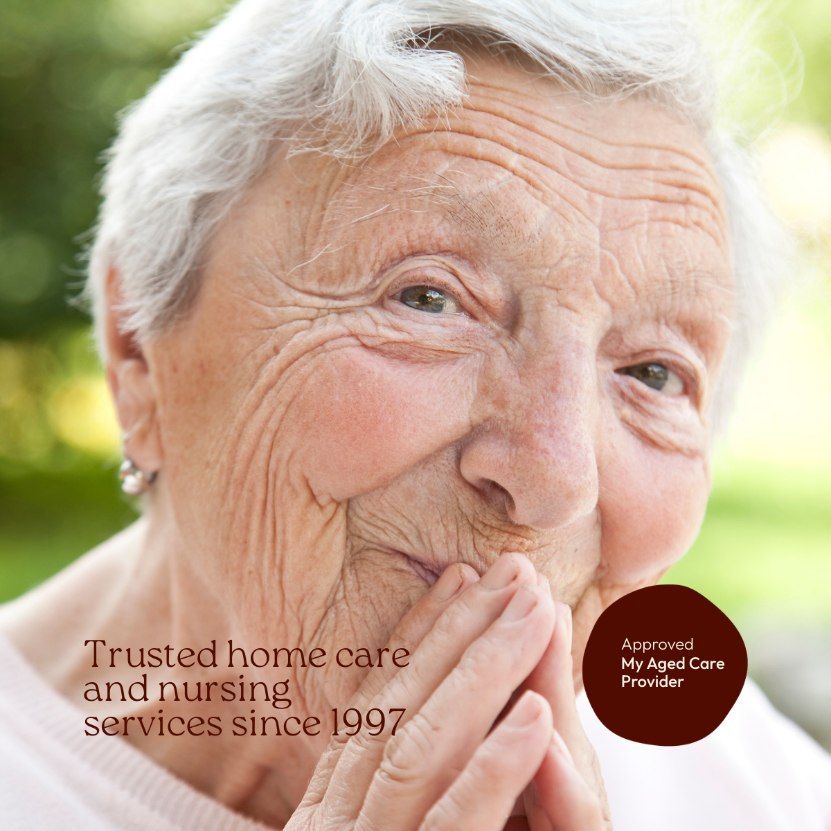 Joyful senior looking at the camera smiling