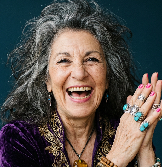 Aged woman happy portrait