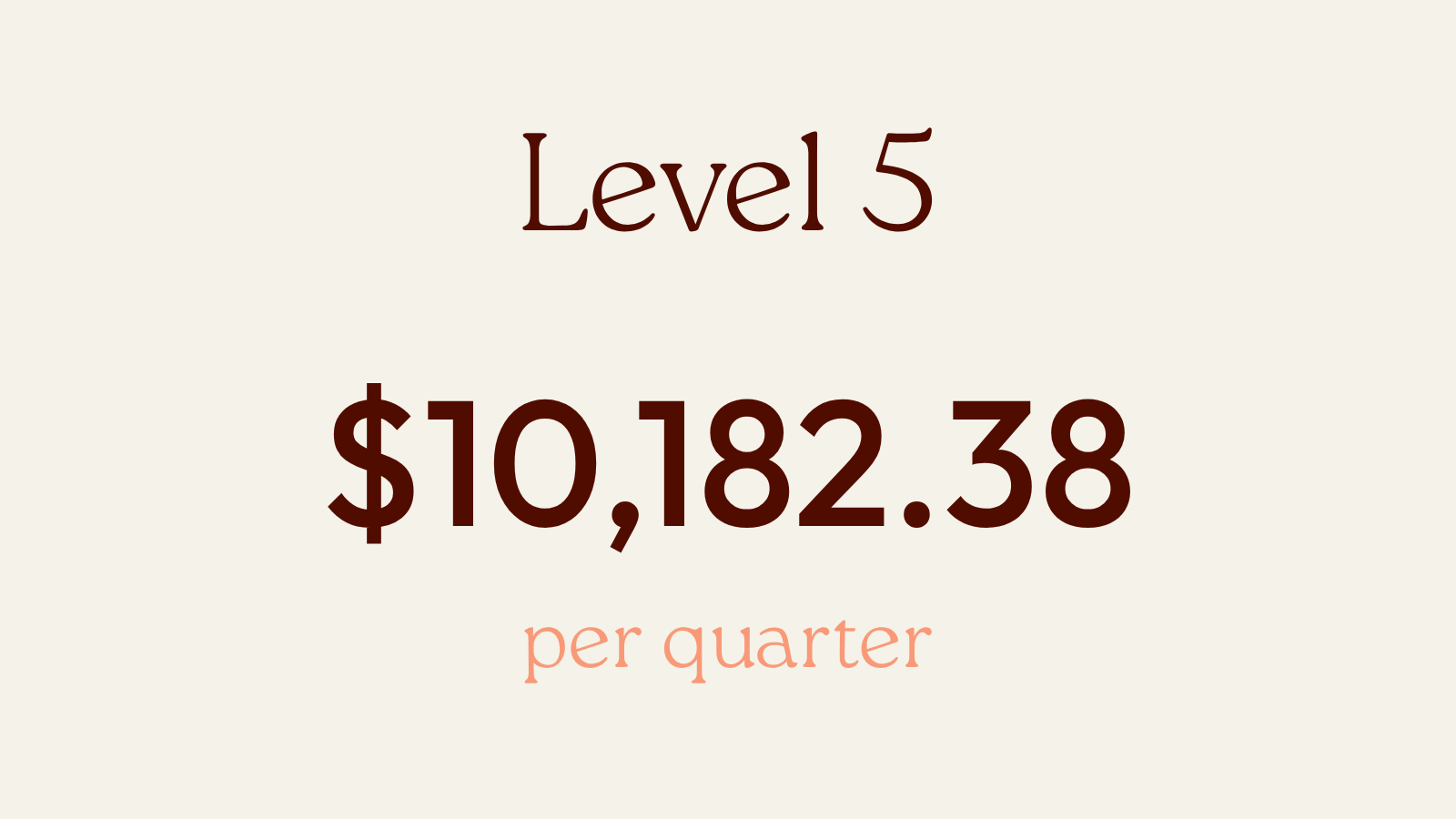 level 5 funding 10182 dollars per quarter