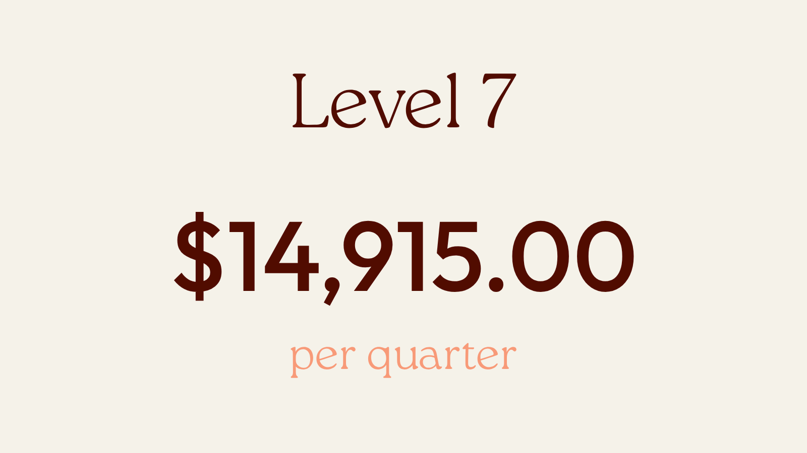 level 7 funding 14915 dollars per quarter