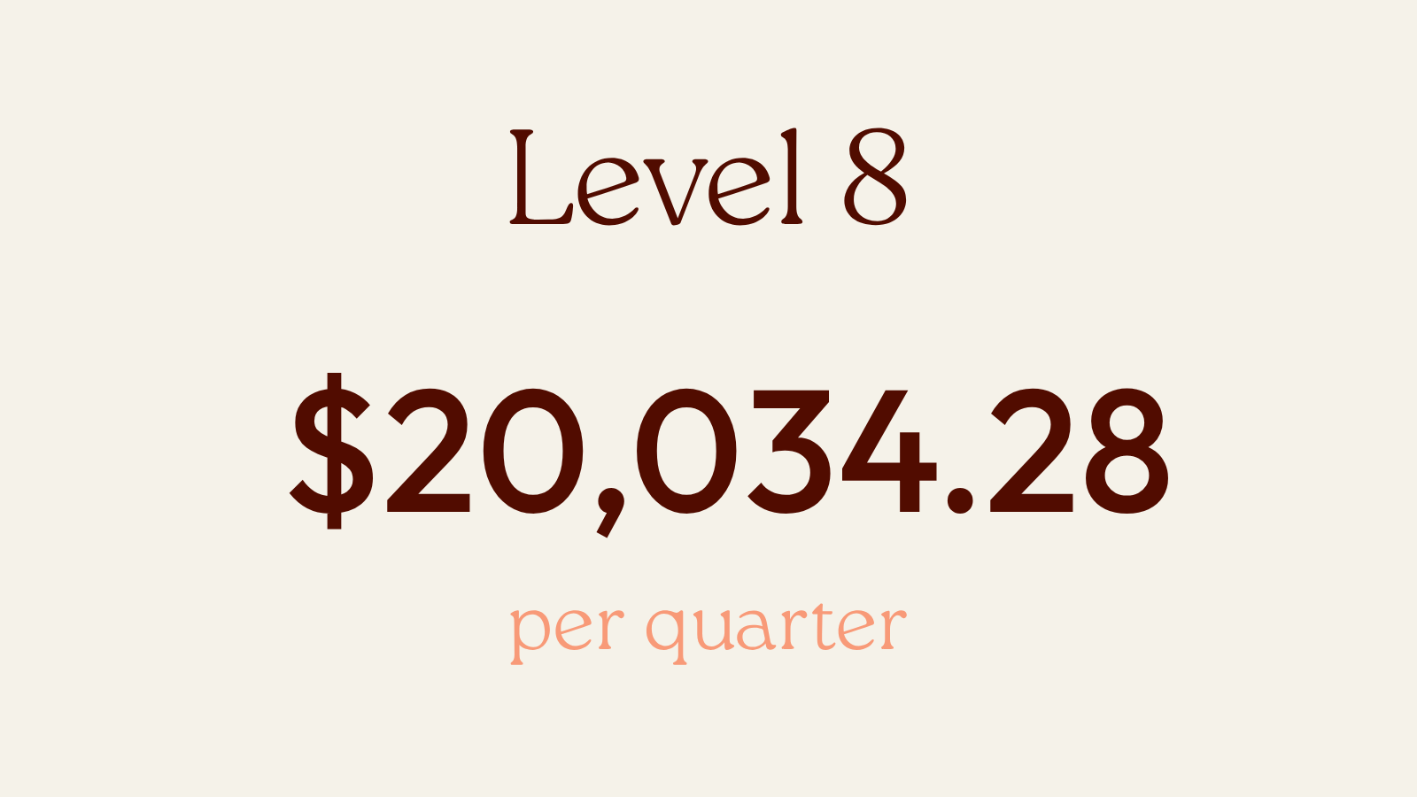level 8 funding 20034 dollars per quarter