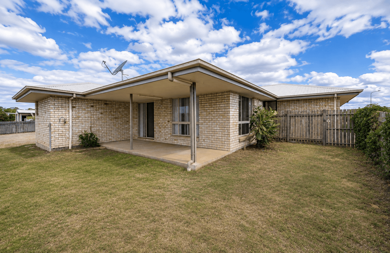 Roomy SIL home in Gracemere, Joseph St Gracemere exterior patio with brick facade, double garage, driveway and front lawn by Australia's leading disability accommodation provider.