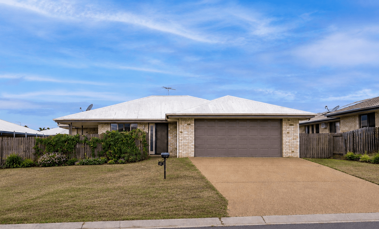Roomy SIL home in Gracemere, Joseph St Gracemere exterior with double garage, driveway, front lawn and fenced garden by Australia's leading disability accommodation provider.